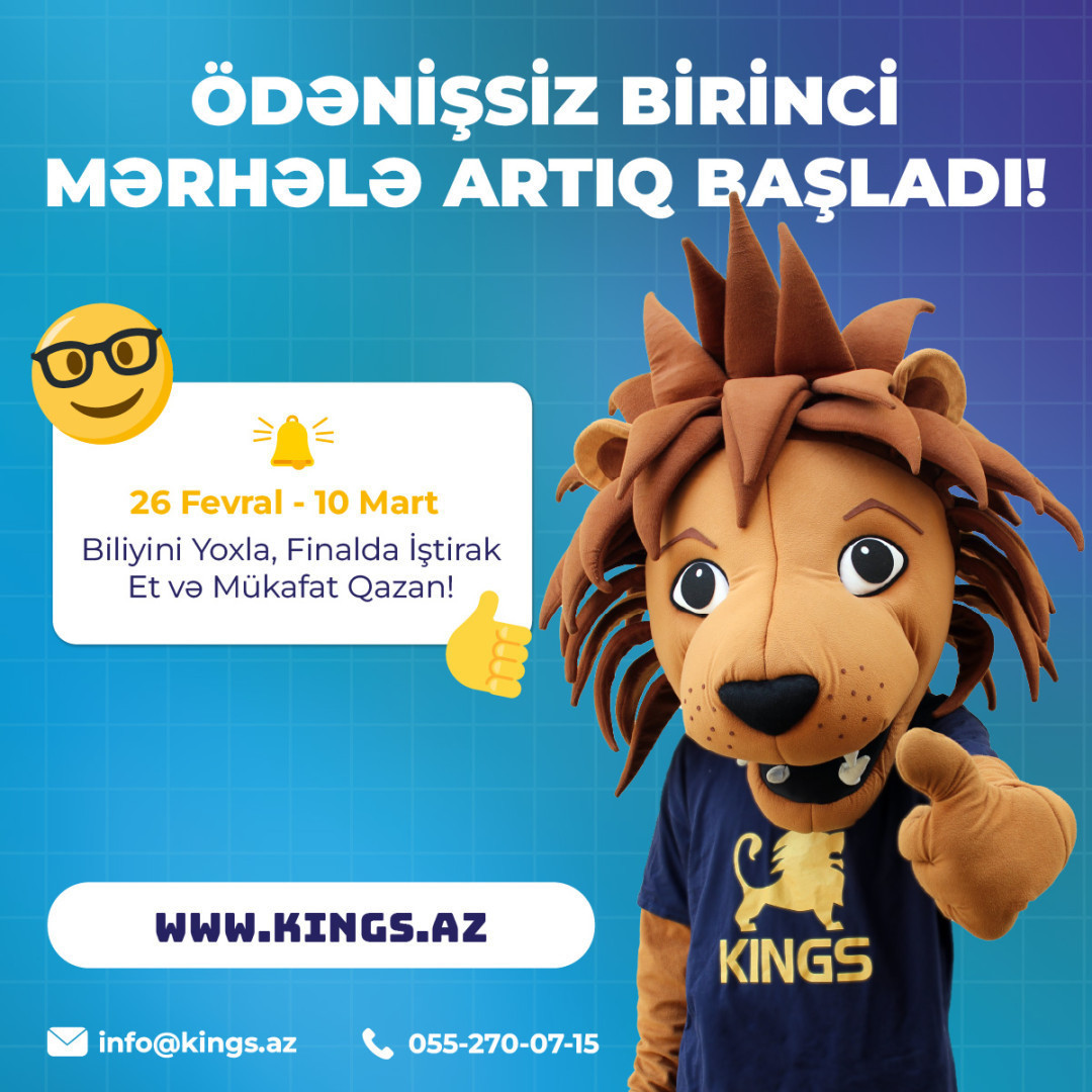 KINGS Olimpiadasının Ödənişsiz Birinci Mərhələsi Başladı!