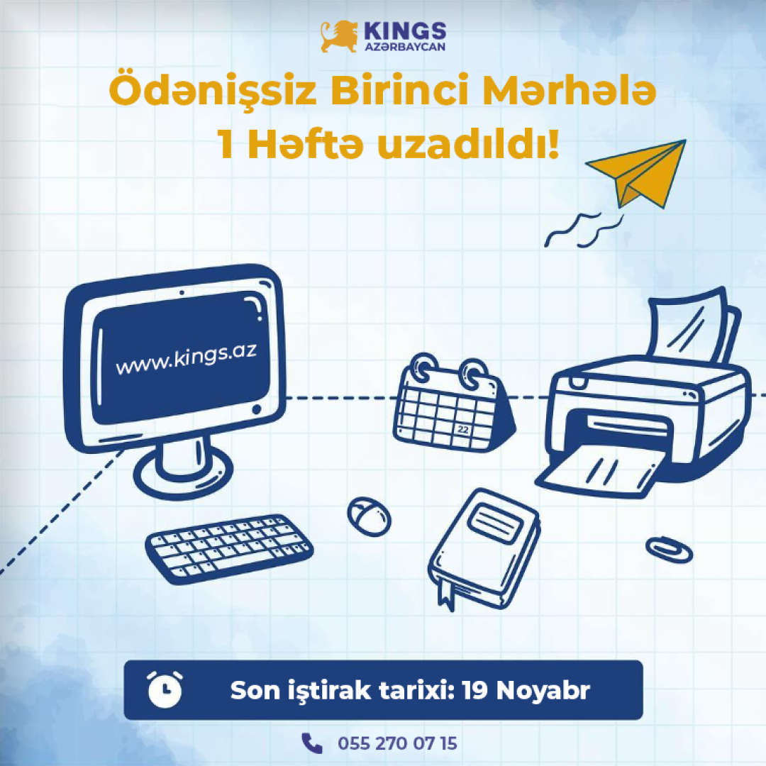 Birinci Mərhələnin Tarixi Uzadıldı!